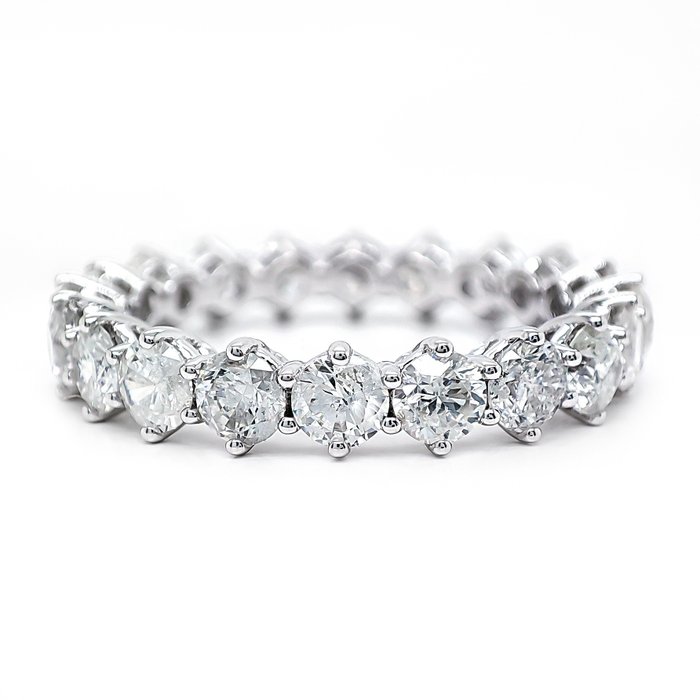 没有保留价 - 2.86 Carat Diamond Eternity Ring - 戒指 - 14K包金 白金 