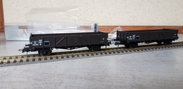 Roco H0 - 76111 - Conjunto de vagones de tren de mercancías a escala (1) - 2 vagones góndola - SNCF