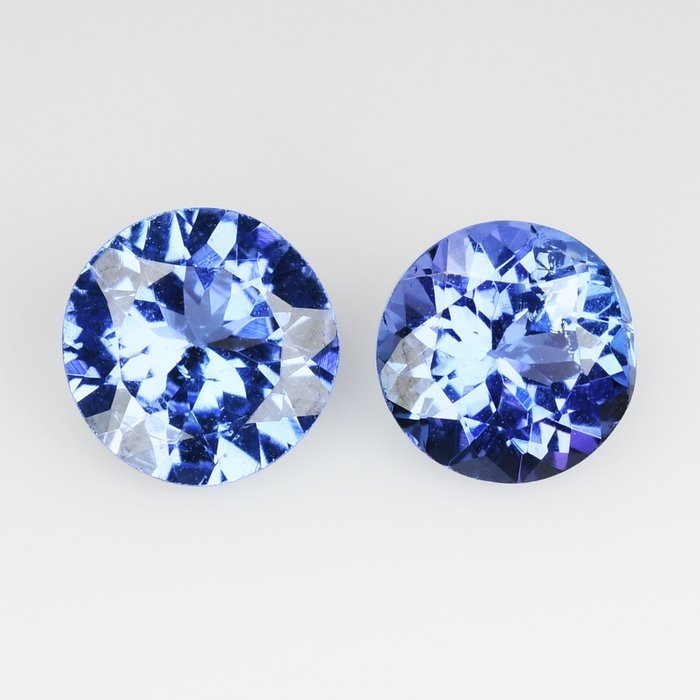 2 pcs （深紫蓝色） 坦桑石 - 1.90 ct