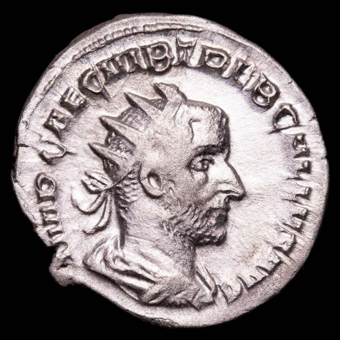 Römisches Reich. Trebonianus Gallus (251-253 n.u.Z.). Antoninianus Minted in Rome. LIBERTAS AVGG, Libertas standing left with pileus and sceptre.