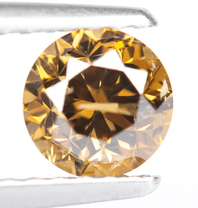 Diamant - 0.63 ct - Natural Fancy Intense Yellowish Brown - I1 *NO RESERVE*