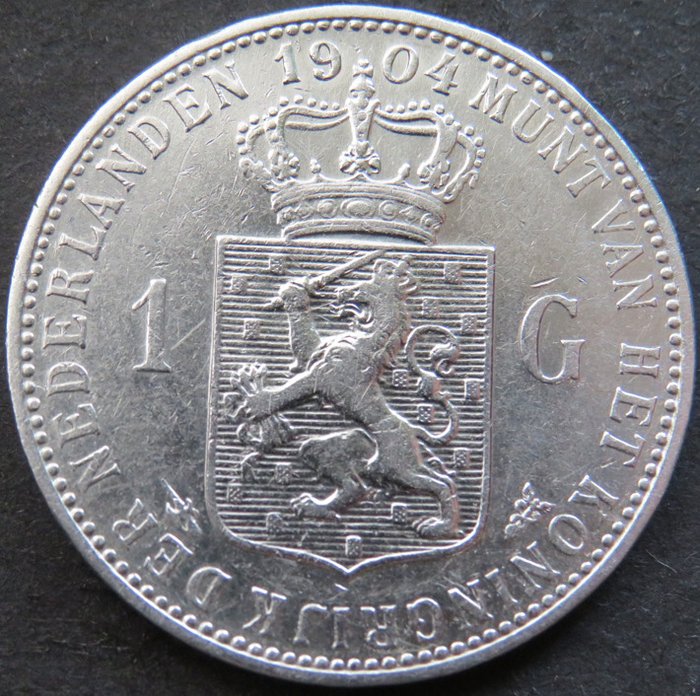 Niederlande. Wilhelmina (1890-1948). 1 Gulden 1904  (Ohne Mindestpreis)