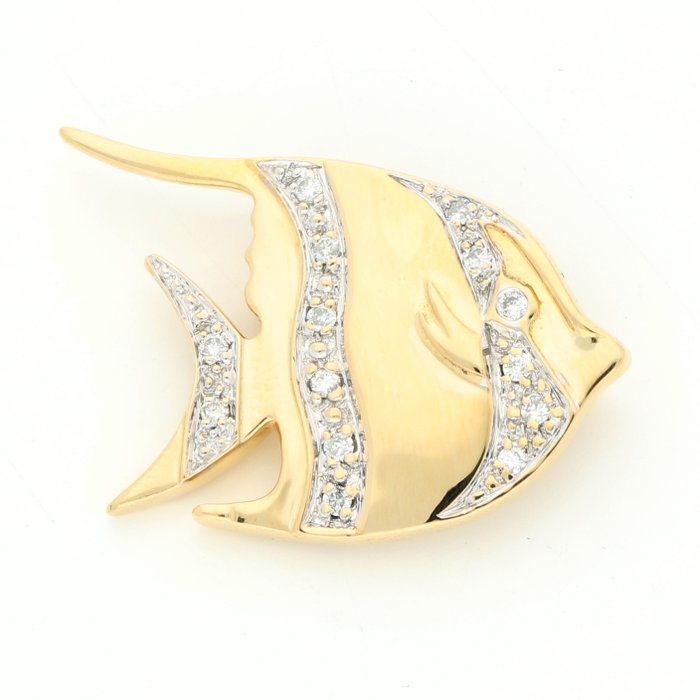 Spilla - 18 carati Oro giallo Diamante  (Naturale) 