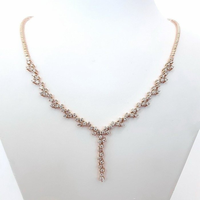 No Reserve Price - 1.66 Carat Pink Diamonds - Necklace - 14 kt. Rose gold 