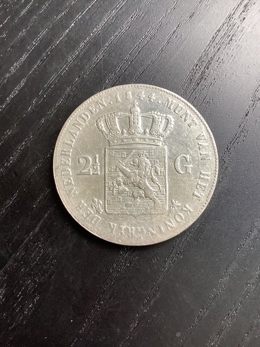 Paesi Bassi. Willem II (1840-1849). 2 1/2 Gulden 1844  (Senza Prezzo di Riserva)