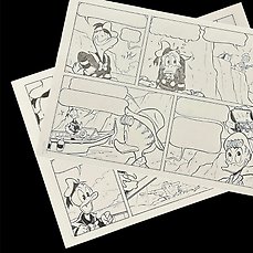 Andrea Ferraris - 2 Original page - Donald Duck - The History Lesson - 2016 Comic Art