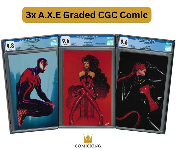 A.X.E - 3x A.X.E Graded CGC Comic - Nakayama ''Virgin'' Edition - 3 Graded comic - CGC