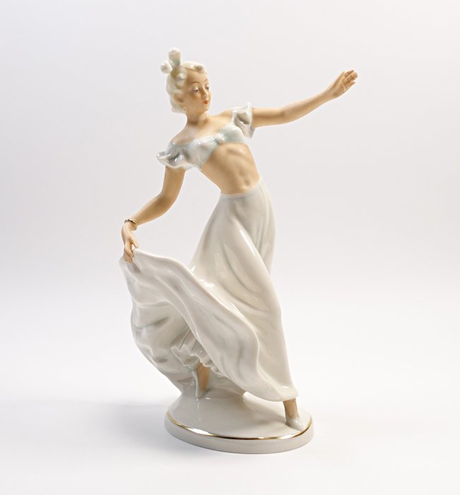 Schaubach Kunst - Figur - Art Deco Tänzerin - Tyskt porslin