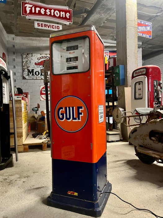 Pompa benzina (1) - Erie - Surtidor de gasolina Erie - Gulf, años 50 - 1950-1960