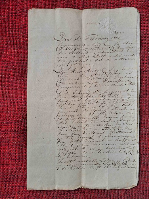 Dokument - Notaris Westakker - Koop en Verkoopakte De Spiegel Delft 1807 - 1807