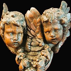 sculptuur, Baroque Angels -17th/18th Century – 28 cm – Hout
