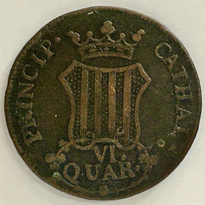 Spain. Fernando VII (1813-1833). 6 CUARTOS - 1810 - Barcelona - (R126)  (No Reserve Price)