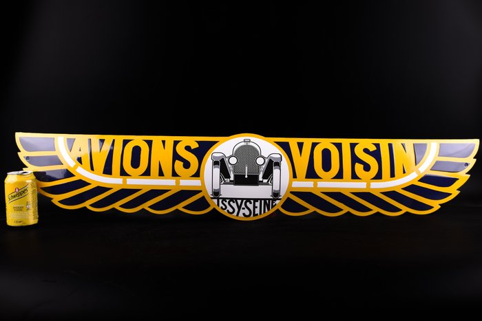 Sign - Avions Voisin - Avions Voisin "Issy - Seine"; enamel sign, 1000mm; NO RESERVE