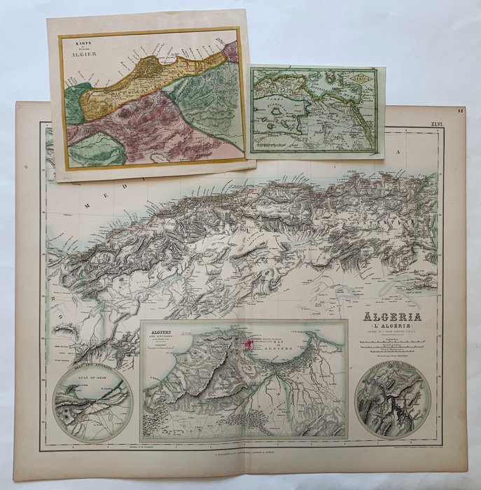 Afrika, Karta - Algeriet / Nordafrika; A. Fullerton, Unknown - Algeria; Karte der Provinz Algier; Nord Africa - 1790; 1872