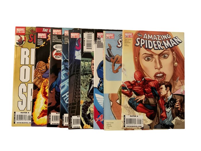 Amazing Spider-Man (1999 Series) # 589, 590, 591, 592, 594, 595, 599, 603 & 604 - Very High Grade! - 9 Comic - Första upplagan - 2009