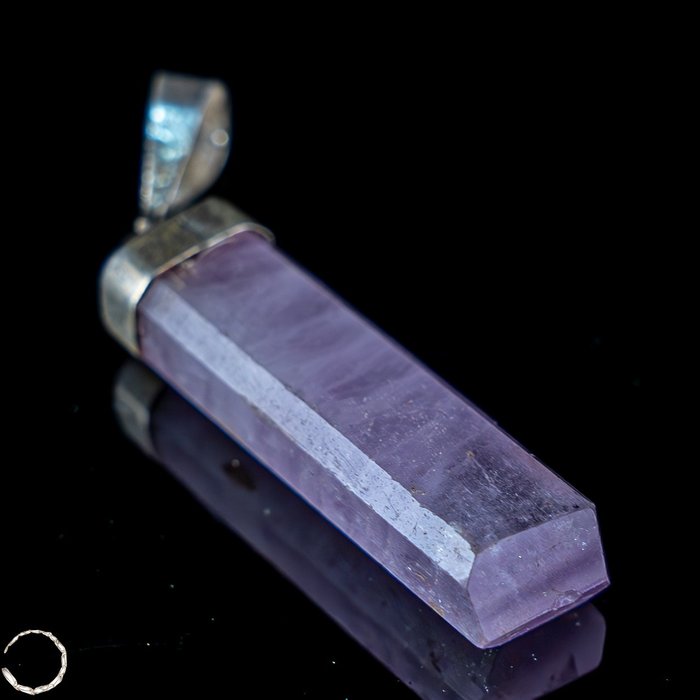 天然透明紫鋰輝石水晶 吊墜，27.7 克拉 - 925 銀- 5.54 g