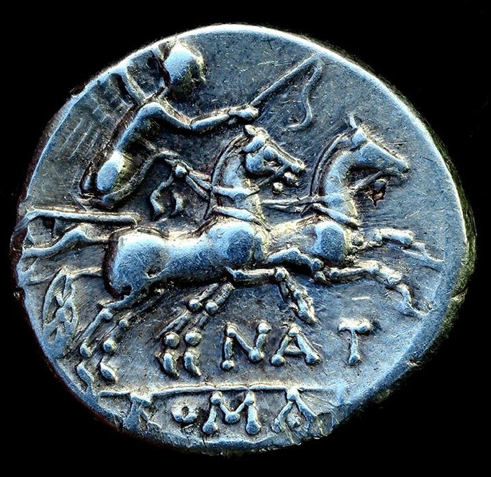 Römische Republik. Pinarius Natta. 155 BC. Denarius 155 B.C.