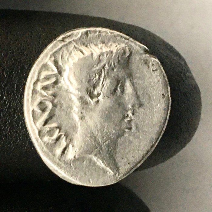 西班牙 (羅馬行省)，Emerita Augusta. 奧古斯都 (27 BC-AD 14). Quinarius -  (R122)  (沒有保留價)