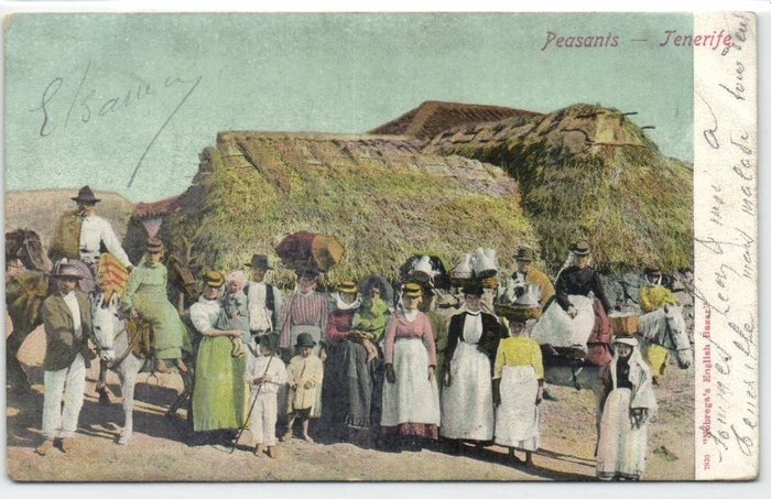Spanien - Gran Canaria och Teneriffa - Olika platser - Med livliga gatuscener + 2 souvenirmapp - Vykort (70) - 1900-1950