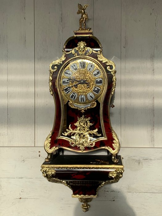 Konsoll klokke  (2) - Passerat Louis XV Style Forgylt bronse, Tre - 1850-1860