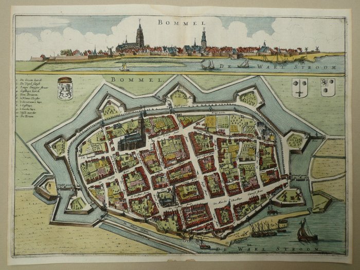 Niederlande, Stadtplan - Zaltbommel; A. van Slichtenhorst - Bommel - 1651-1660