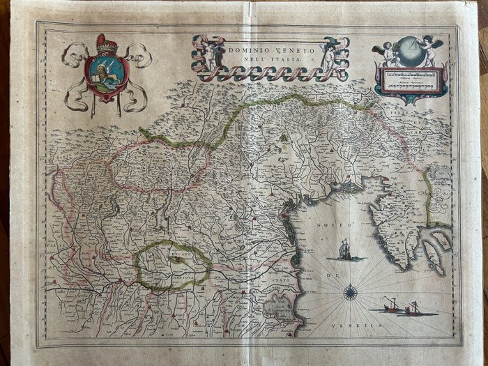 Europa, Karta - Italien / Veneto; W. Blaeu - Dominio Veneto nell'Italia - 1621-1650