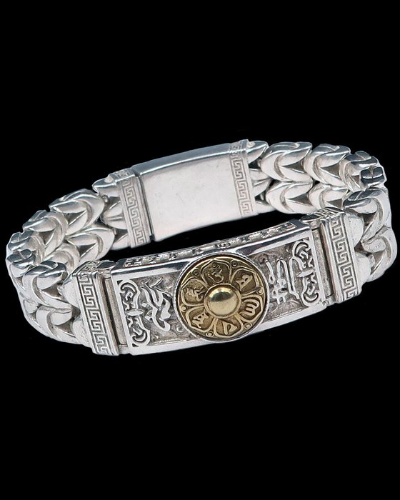Sierlijke boeddhistische beschermende armband - Lotusbloem - Tibetaanse mantra - Zuiverheid en - Schakelarmband