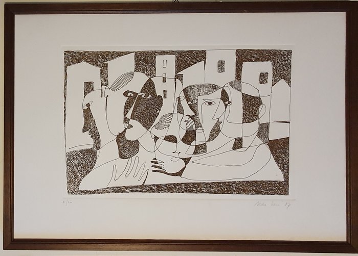 Aldo Neri -(Livorno 1911/Varese 2003) - 塊雕, "Dialoghi" - 1987 - 23 cm - 紙板 - 1987