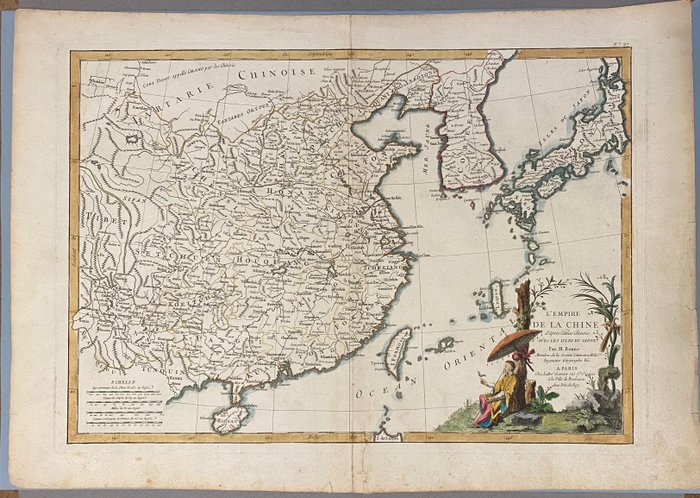 Asia, Hartă - China / Japonia / Coreea; Bonne - L’impere de là Chine daprès l’Atlas Chinois aveva les Isle di Japon - 1761-1780