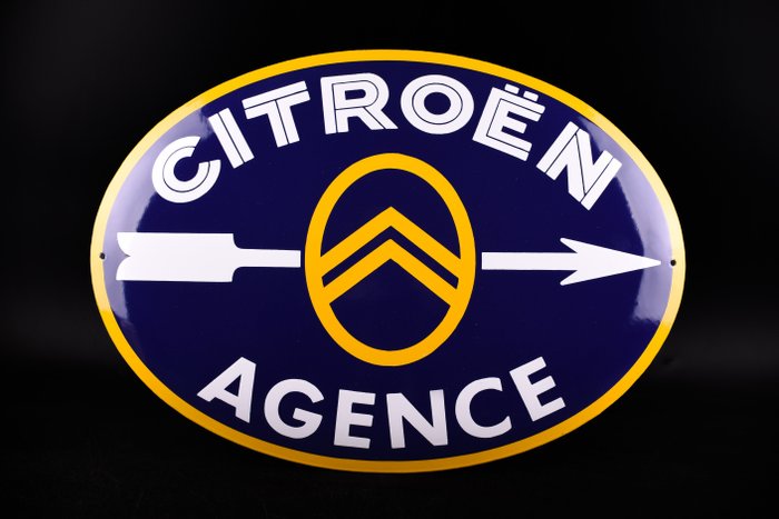 Sign - Citroën - Citroen Agence; enamel sign of great quality!