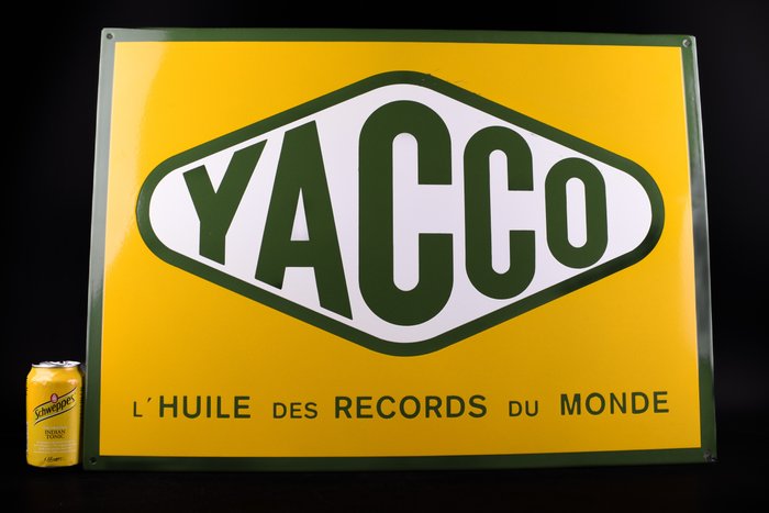 Sign - Yacco - XXL YACCO - "l'huile des records du monde"; enamel; handmade; 700mm
