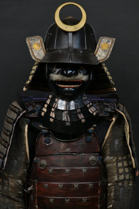 面具 - 日本 Yoroi 全武士盔甲 - 1700-1750年