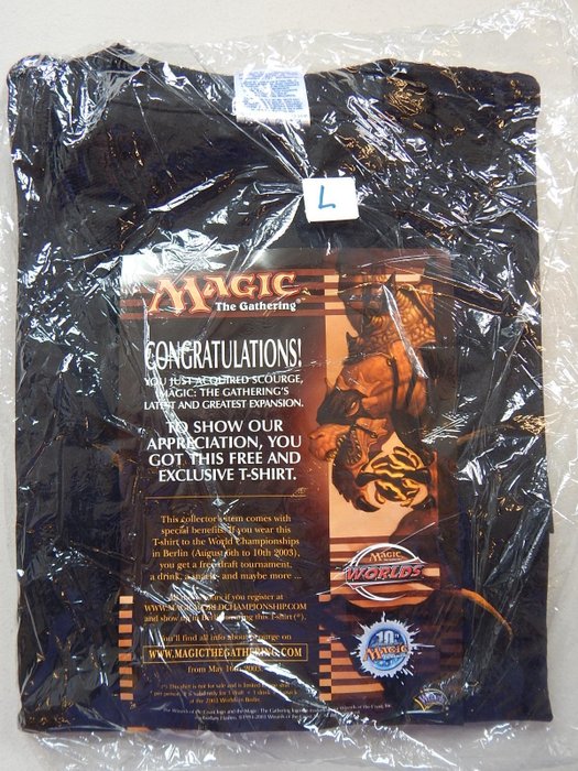 Magic the Gathering - 1 Pack - Collector's item - Magic the Gathering Worlds t-shirt in sealed bag