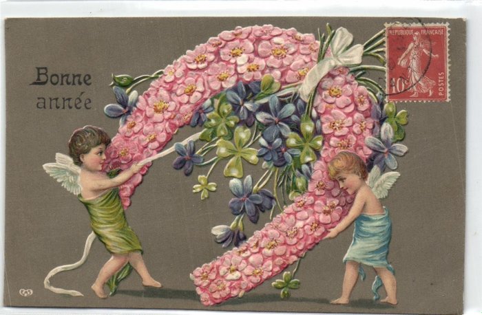 Enkelit - piirretty ja valokuvattu - mukaan lukien reliefit, kuvittajat, litografiat, joulu jne - Postikortti (84) - 1900-1960