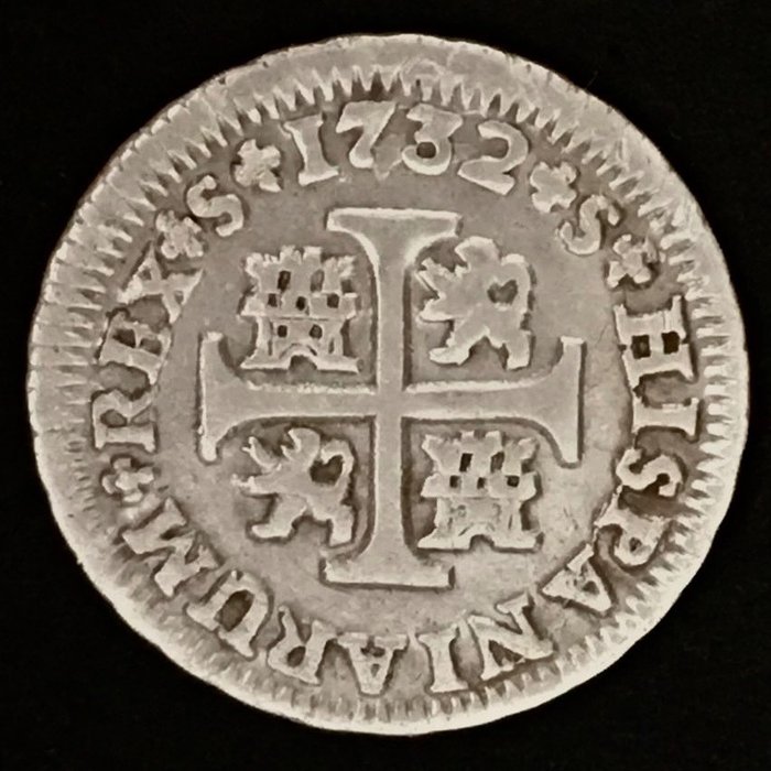 西班牙. Felipe V (1700-1746). Medio Real - 1732 PA - Sevilla (R118)  (没有保留价)