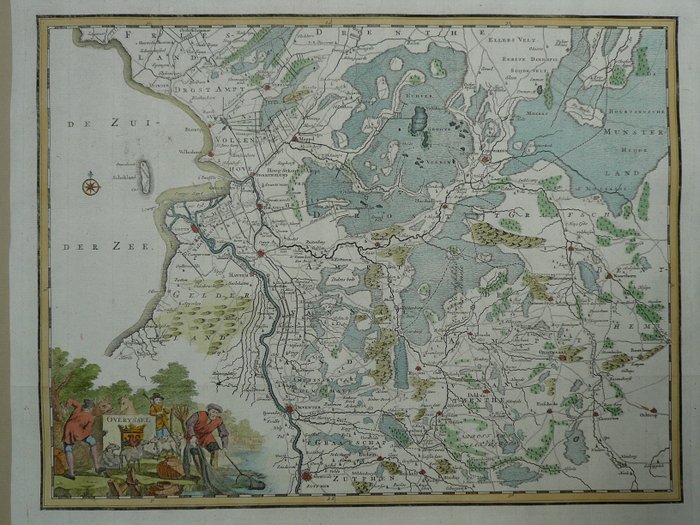 Países Bajos, Mapa - Overijssel; D. de Jong - Overyssel - 1801-1820