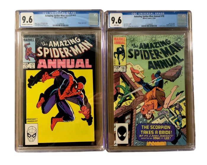 Amazing Spider-Man (1962 Series) Annual # 17 & 18 - 2 Graded comic - Eerste druk - 1983/1984 - CGC 9.6