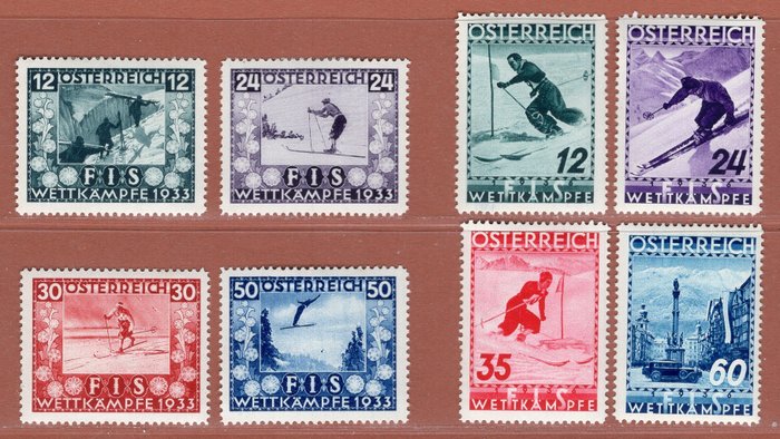 奥地利 1933/1936 - FIS I + FIS II - ANK 551-554, 623-626