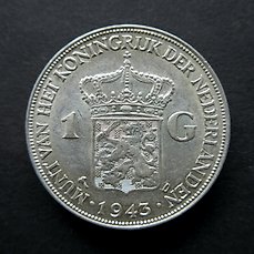 Nederland. Wilhelmina (1890-1948). Zilveren Gulden 1943DP TOPKWALITEIT  (Zonder Minimumprijs)