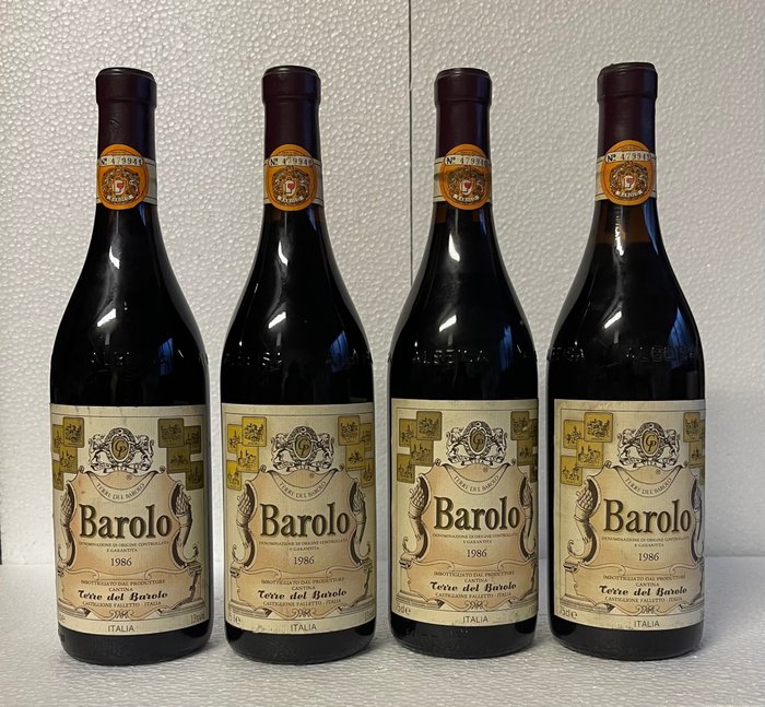 1986 Terre del Barolo - Barolo - 4 Flaskor (0,75L)