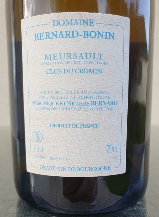 2015 Domaine Bernard-Bonin "Clos du Cromin" - Meursault - 1 Bottle (0.75L)