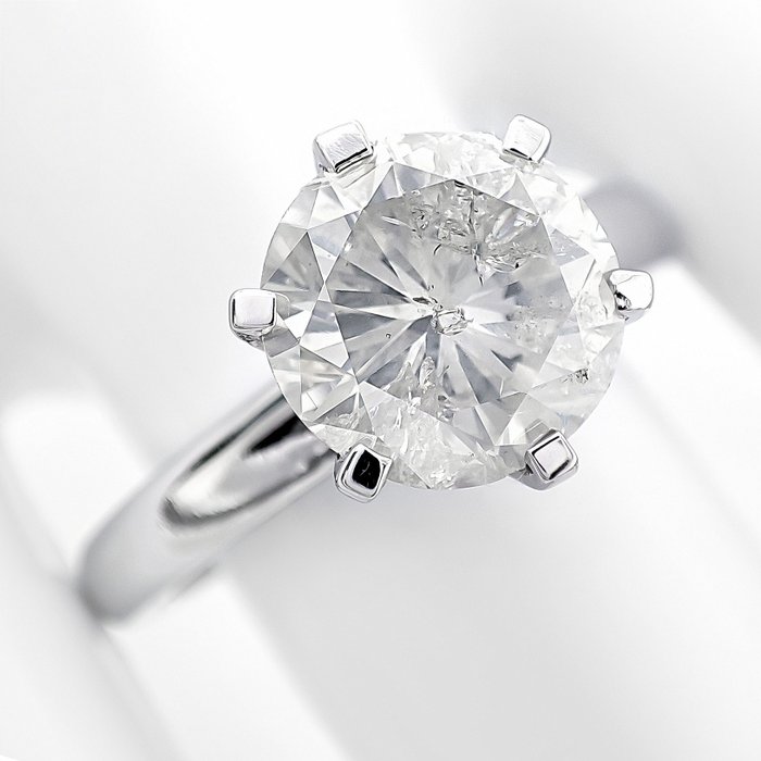 Ohne Mindestpreis - Ring Weißgold -  2.37 tw. Diamant  (Natürlich) 