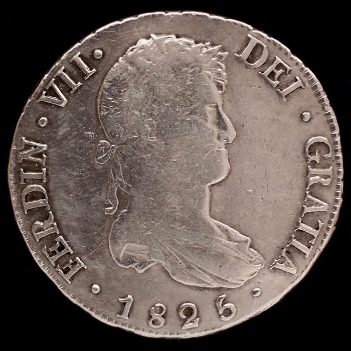 Hiszpania. Fernando VII (1813-1833). 8 Reales - 1825 JL - Potosi - (R168)  (Bez ceny minimalnej
)