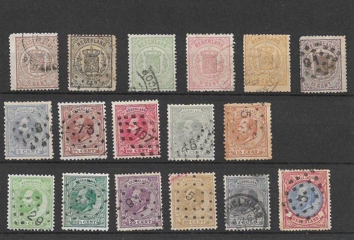 荷蘭 1869/1896 - 選擇標記 - NVPH 13/18, 19/29, 30/33, 34/43, 45/46