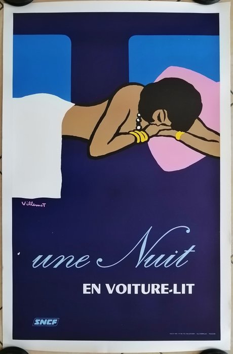 Bernard Villemot - Une nuit en voiture-lit SNCF - Década de 1970