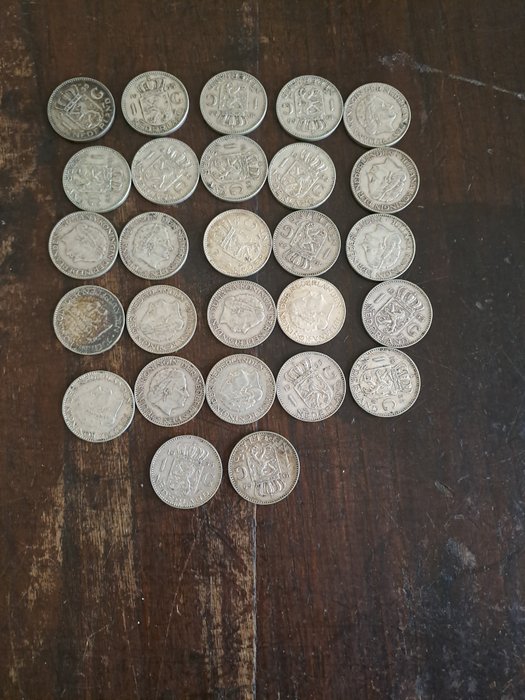 Nederland. 1 Gulden 1955 (27 stuks zilver)  (Ingen reservasjonspris)