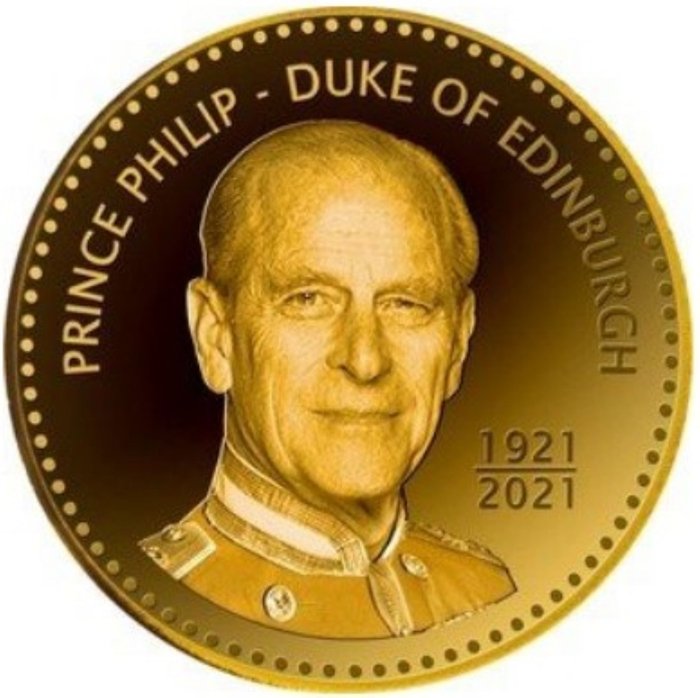 Niue. 2,5 Dollars 2021 "Prince Philip - Duke od Edinburgh" with Certificate (.999) Proof  (Sem preço de reserva)