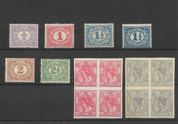 Niederlande 1899/1924 - Auswahl von NVPH 50 bis 143 - NVPH 50/55, 82/83, 87/89, 106, 121/129, 134/135, 139/140, 141/143.