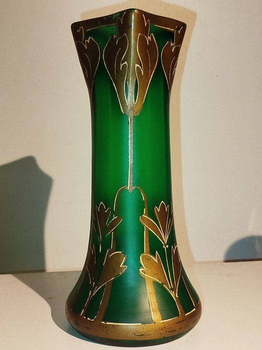 François Théodore Legras (1839-1916) - - 單花花瓶 -  「貝爾格萊德」模型，工業印刷測試  - 玻璃