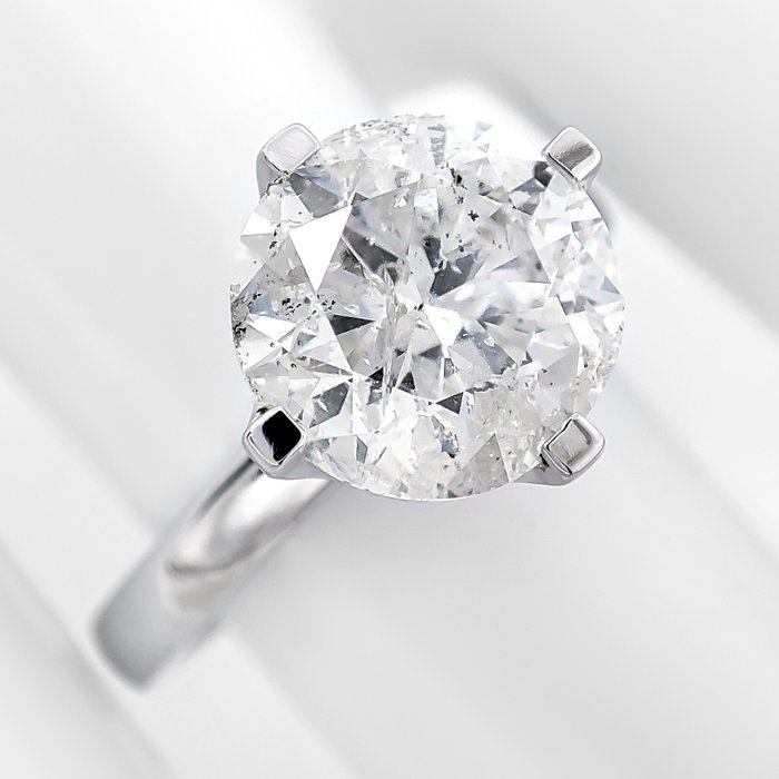 Ingen reservasjonspris - Ring Hvitt gull -  3.01 tw. Diamant  (Naturlig) 